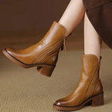 VALORINE™ | BOTAS DE CUERO NEGRAS CON TACÓN CÓMODO, ELEGANTES Y ATEMPORALES