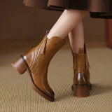 VALORINE™ | BOTAS DE CUERO NEGRAS CON TACÓN CÓMODO, ELEGANTES Y ATEMPORALES