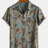 CAMISA DE MANGA CORTA CON BOLSILLO Y ESTAMPADO FLORAL