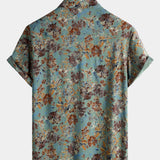 CAMISA DE MANGA CORTA CON BOLSILLO Y ESTAMPADO FLORAL