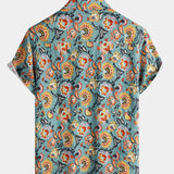 CAMISA DE MANGA CORTA CON BOLSILLO Y ESTAMPADO PAISLEY