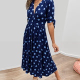 VESTIDO ELEGANTE CON ESTAMPADO DE LUNARES
