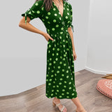 VESTIDO ELEGANTE CON ESTAMPADO DE LUNARES