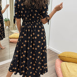 VESTIDO ELEGANTE CON ESTAMPADO DE LUNARES