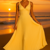 VESTIDO MIDI SOLEIL PLISADO