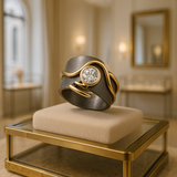 ANILLO ARTE CONTEMPORÁNEO CON BRILLO CENTRAL