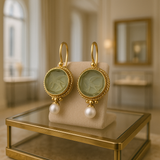 PENDIENTES VINTAGE CON DETALLE TALLADO Y PERLA