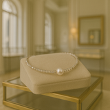 COLLAR CHOKER DE CRISTALES CON PERLA CENTRAL