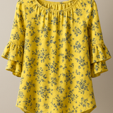 BLUSA VINTAGE CON ESTAMPADO FLORAL