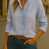 CAMISA CLÁSICA CON VOLANTES