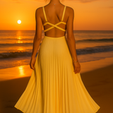 VESTIDO MIDI SOLEIL PLISADO