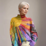 CHLOÉ - JERSEY DE CUELLO ALTO VIBRANTE Y COLORIDO