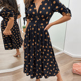 VESTIDO ELEGANTE CON ESTAMPADO DE LUNARES