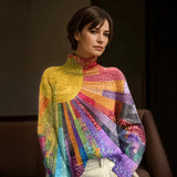 CHLOÉ - JERSEY DE CUELLO ALTO VIBRANTE Y COLORIDO