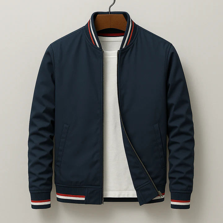 CHEZ MONSIEUR | ELEGANTE CAZADORA BOMBER A RAYAS