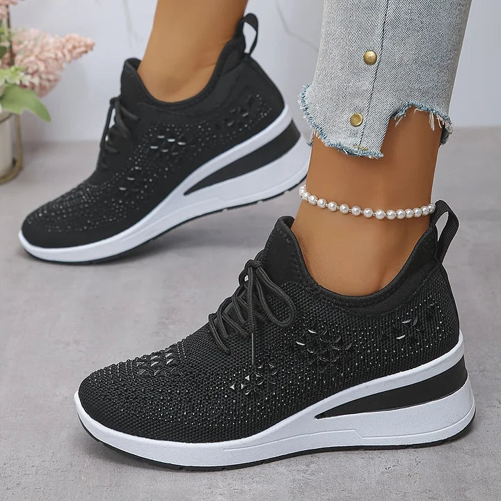 GISELLE – ZAPATILLAS ORTOPÉDICAS CON BRILLANTES DE STRASS
