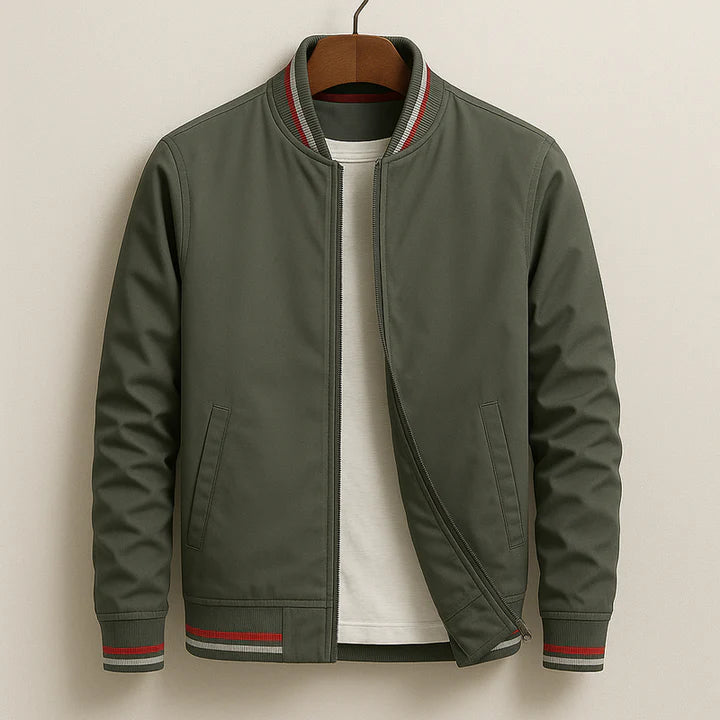 CHEZ MONSIEUR | ELEGANTE CAZADORA BOMBER A RAYAS