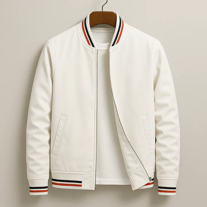 CHEZ MONSIEUR | ELEGANTE CAZADORA BOMBER A RAYAS