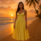 VESTIDO MIDI AMARILLO SOLEIL