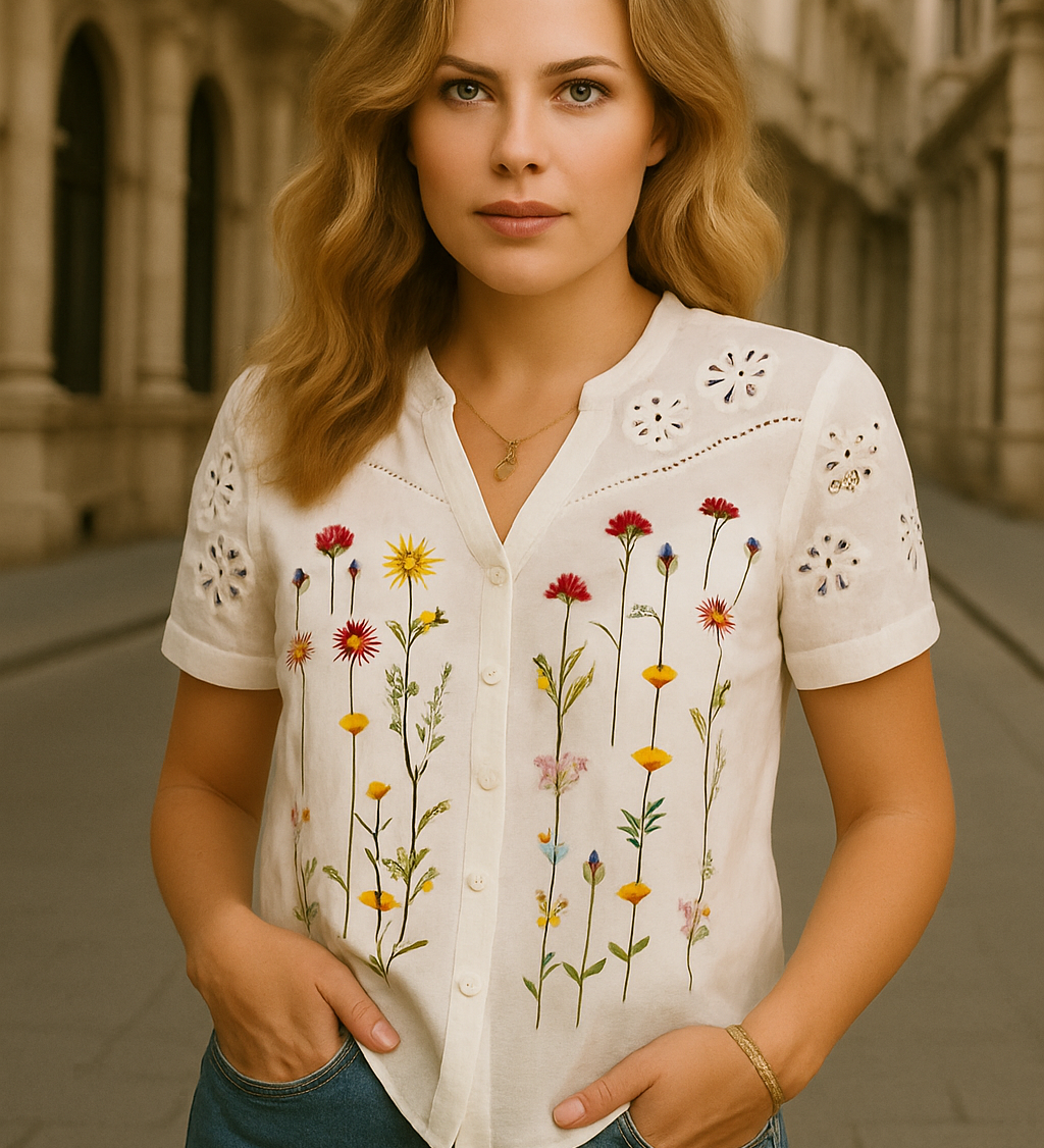 CAMISA BLANCA BOTÁNICA
