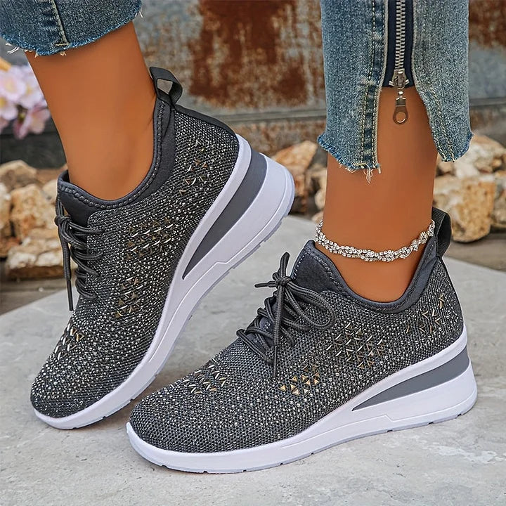 GISELLE – ZAPATILLAS ORTOPÉDICAS CON BRILLANTES DE STRASS