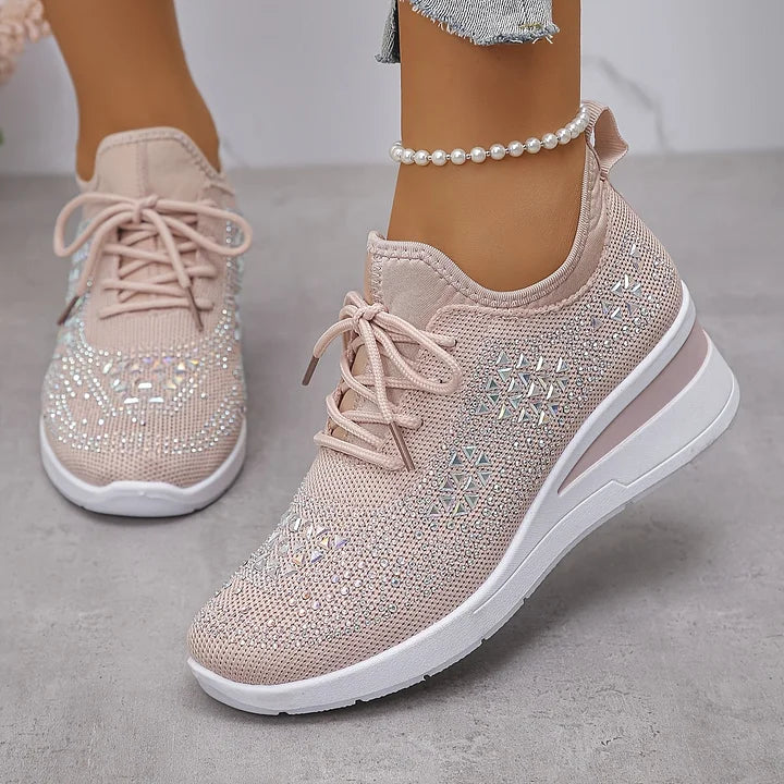 GISELLE – ZAPATILLAS ORTOPÉDICAS CON BRILLANTES DE STRASS