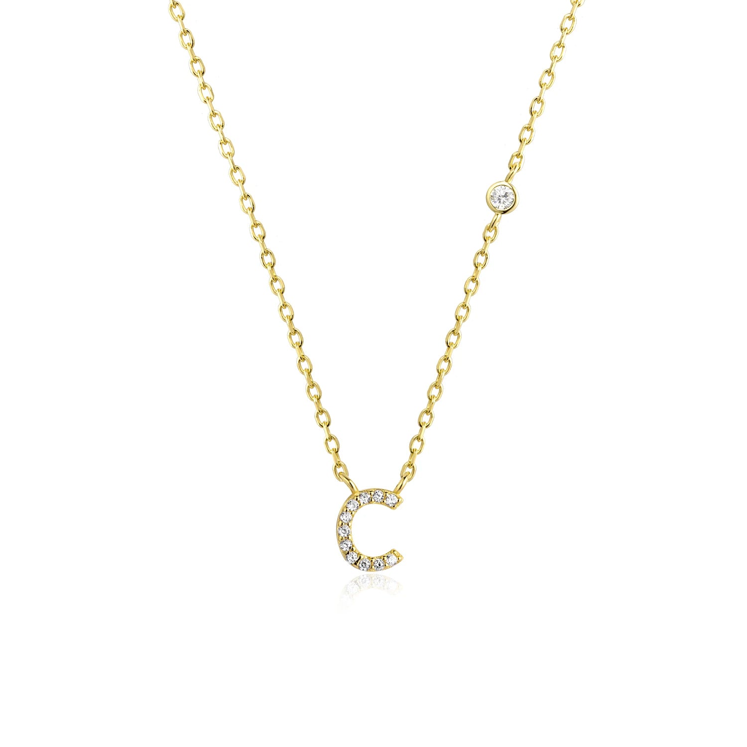 COLLAR INICIAL A-Z EN PLATA 925