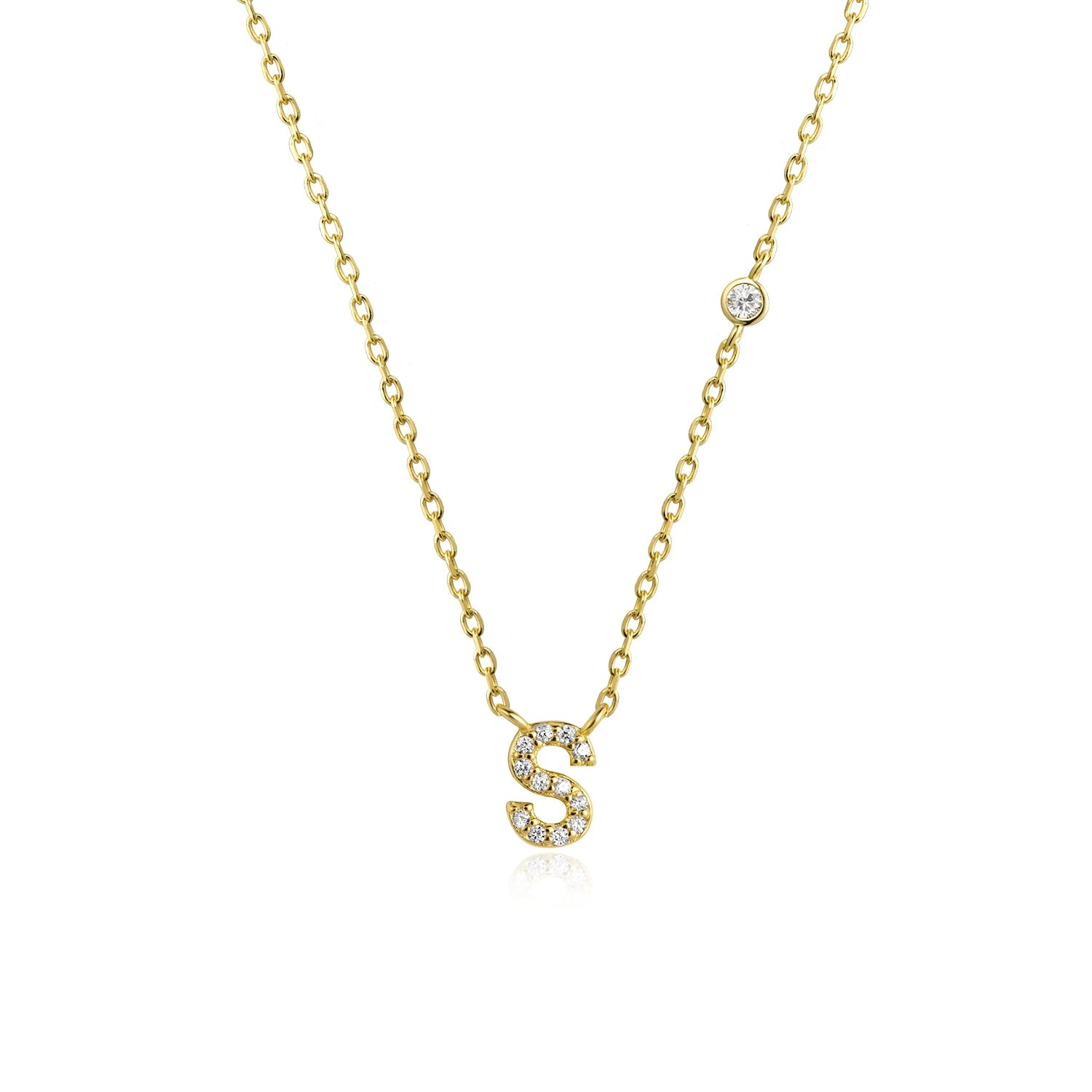 COLLAR INICIAL A-Z EN PLATA 925