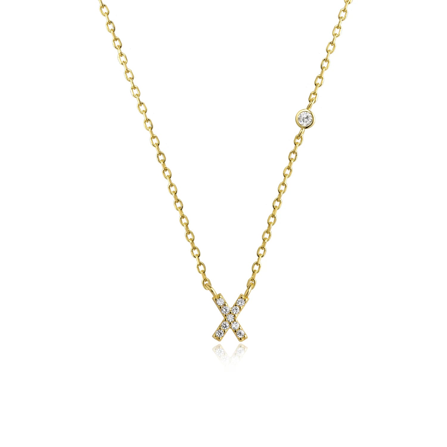 COLLAR INICIAL A-Z EN PLATA 925