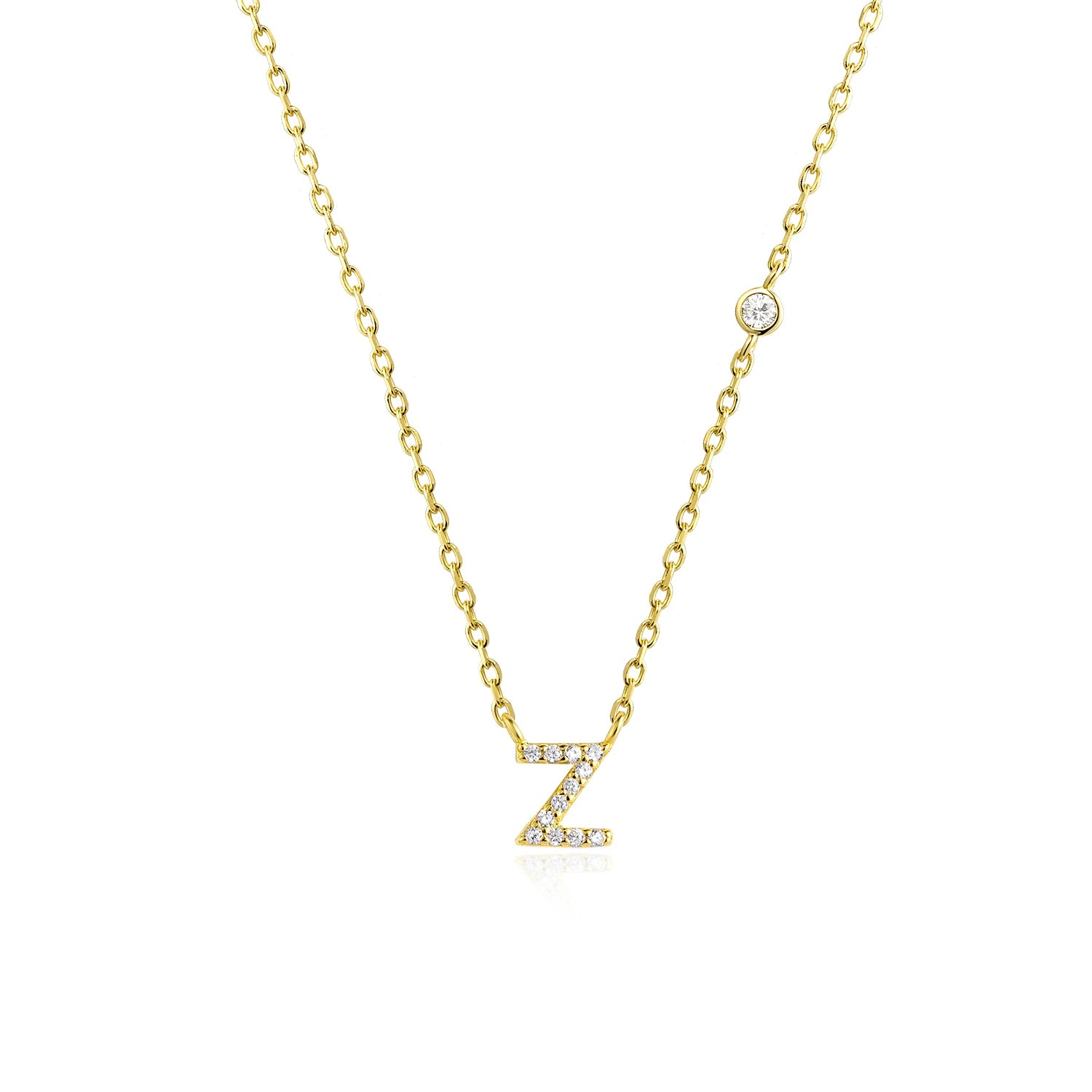 COLLAR INICIAL A-Z EN PLATA 925