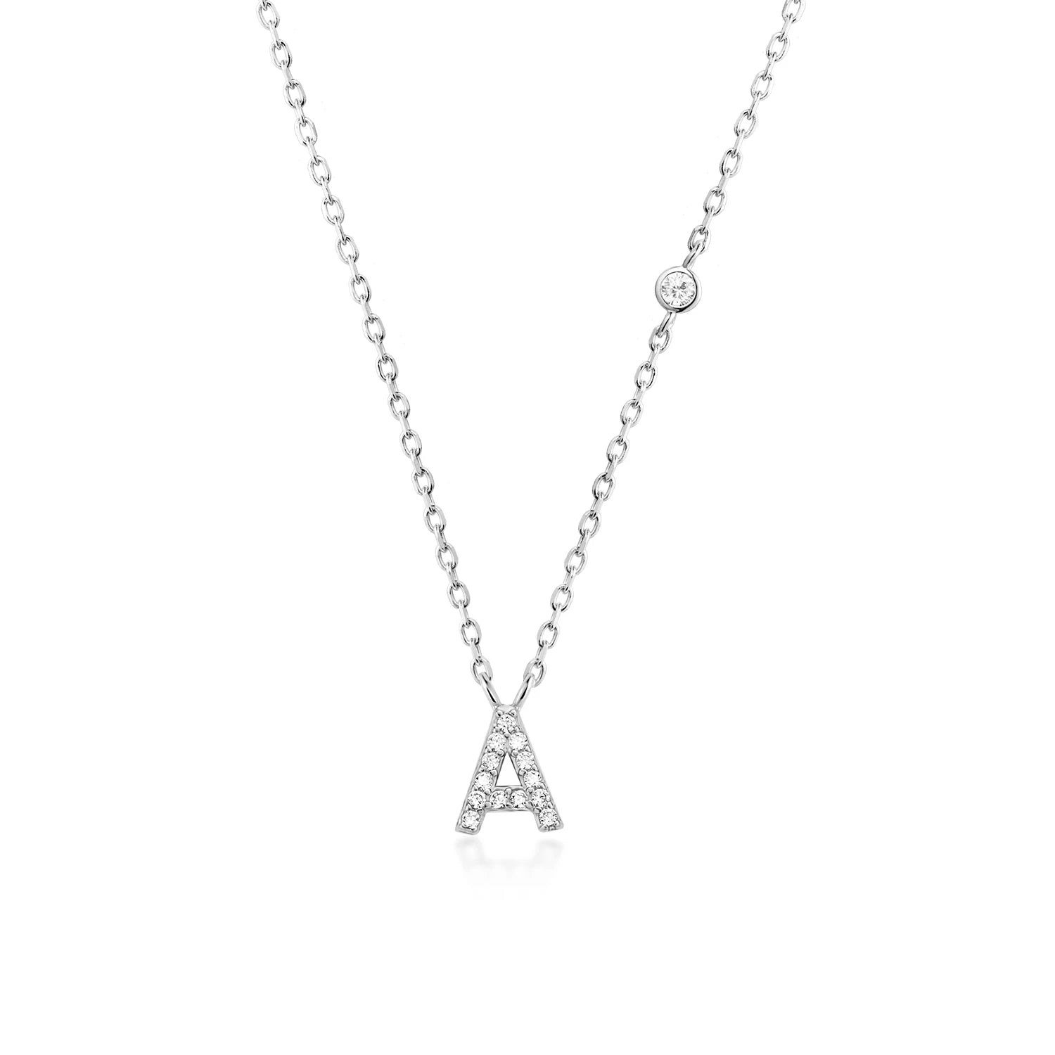 COLLAR INICIAL A-Z EN PLATA 925