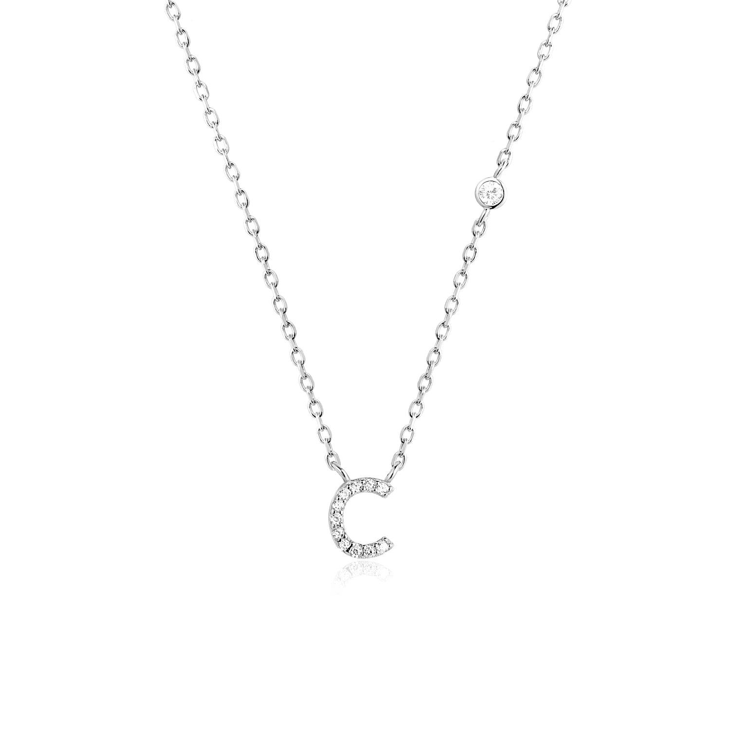 COLLAR INICIAL A-Z EN PLATA 925