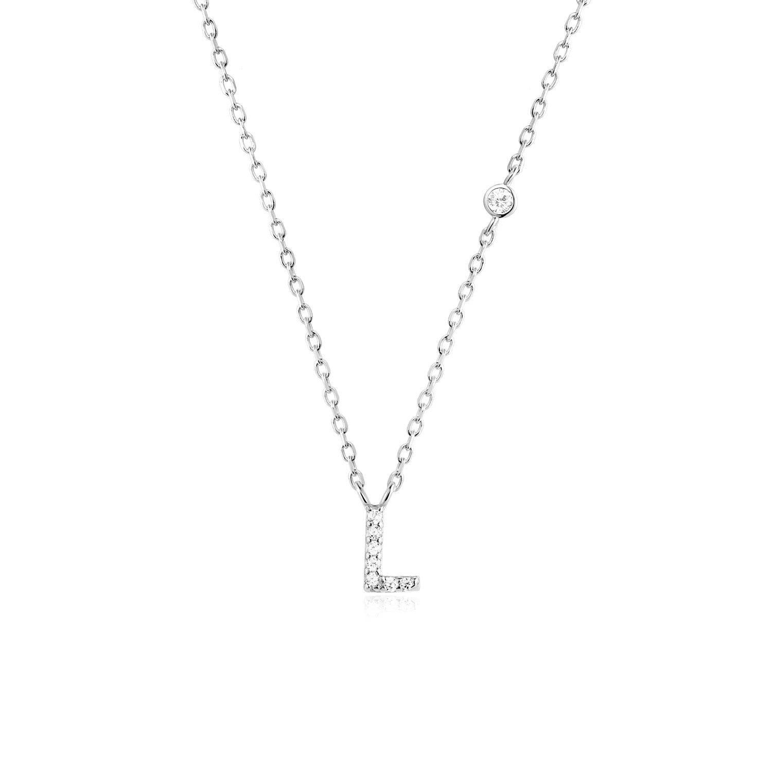 COLLAR INICIAL A-Z EN PLATA 925