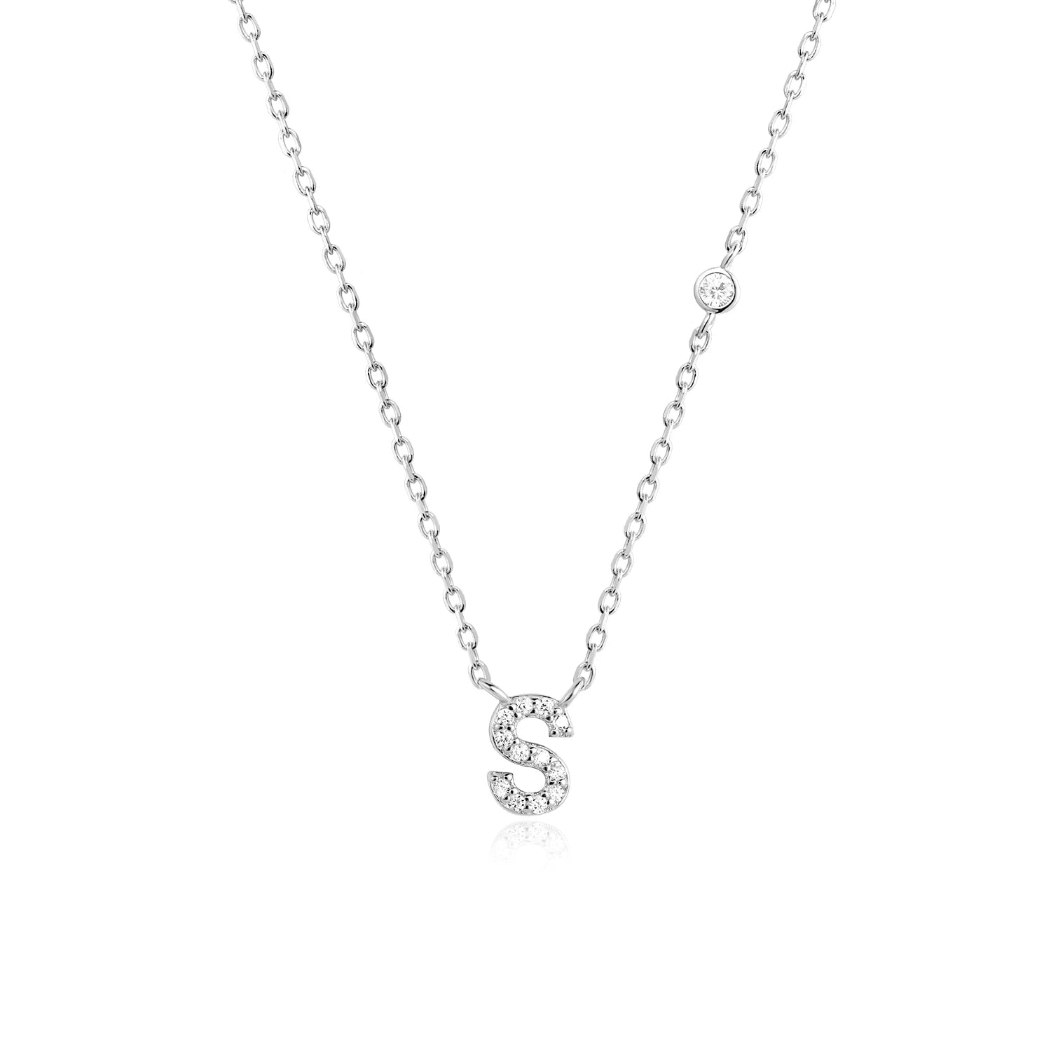 COLLAR INICIAL A-Z EN PLATA 925